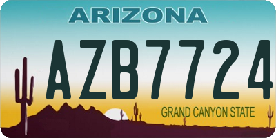 AZ license plate AZB7724