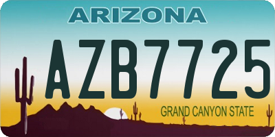 AZ license plate AZB7725