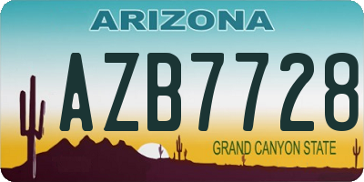 AZ license plate AZB7728