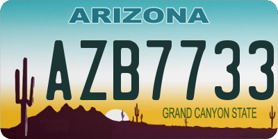 AZ license plate AZB7733