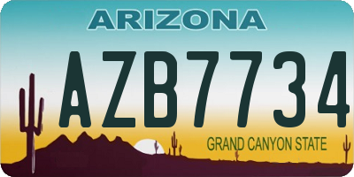AZ license plate AZB7734