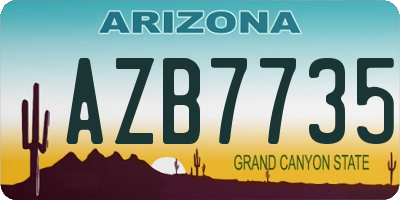 AZ license plate AZB7735