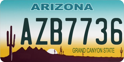 AZ license plate AZB7736