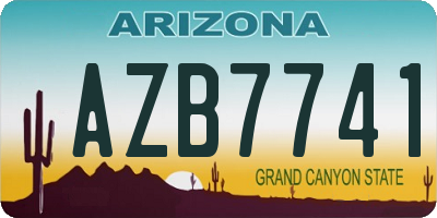 AZ license plate AZB7741