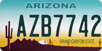 AZ license plate AZB7742