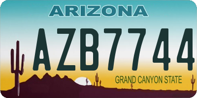 AZ license plate AZB7744