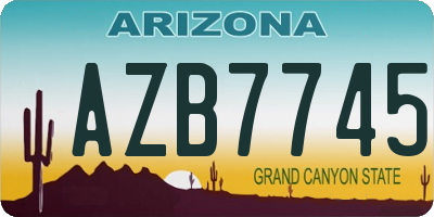 AZ license plate AZB7745