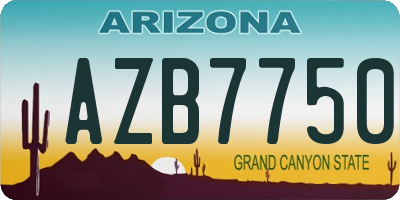 AZ license plate AZB7750