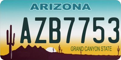 AZ license plate AZB7753