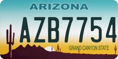 AZ license plate AZB7754