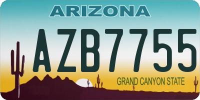 AZ license plate AZB7755
