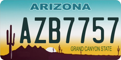 AZ license plate AZB7757