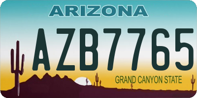 AZ license plate AZB7765