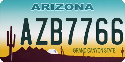 AZ license plate AZB7766