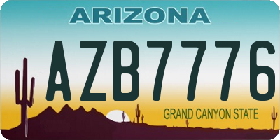 AZ license plate AZB7776