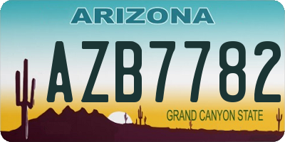 AZ license plate AZB7782