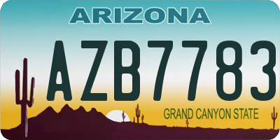 AZ license plate AZB7783