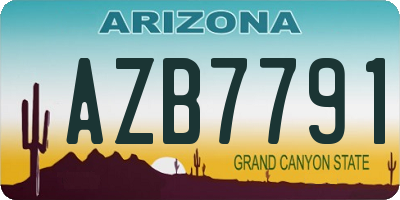 AZ license plate AZB7791