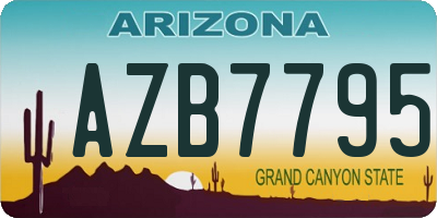 AZ license plate AZB7795