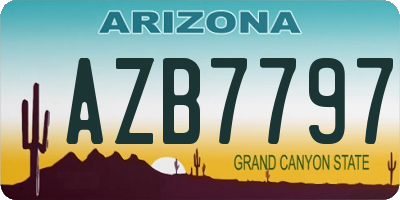 AZ license plate AZB7797