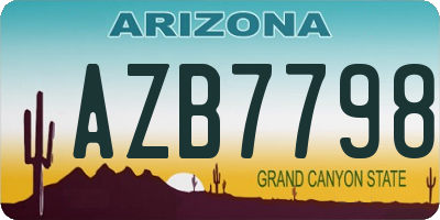 AZ license plate AZB7798