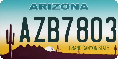 AZ license plate AZB7803