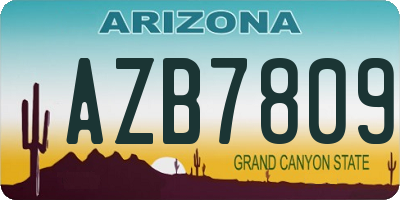 AZ license plate AZB7809