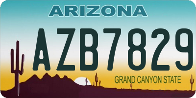 AZ license plate AZB7829