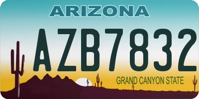 AZ license plate AZB7832