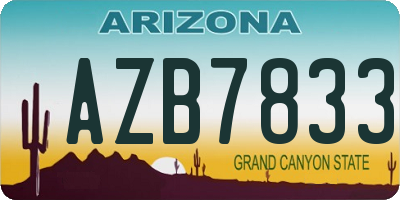 AZ license plate AZB7833