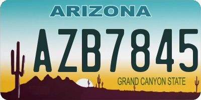 AZ license plate AZB7845