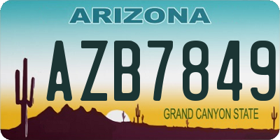 AZ license plate AZB7849
