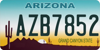 AZ license plate AZB7852