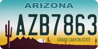 AZ license plate AZB7863