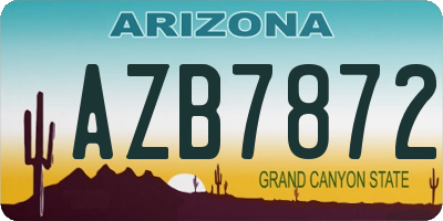 AZ license plate AZB7872