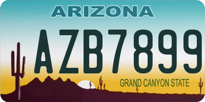AZ license plate AZB7899