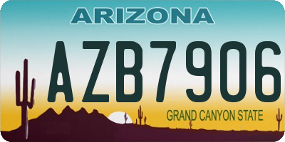 AZ license plate AZB7906