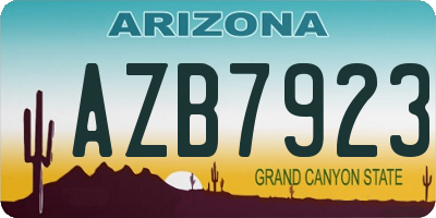 AZ license plate AZB7923