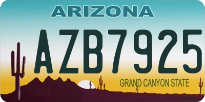 AZ license plate AZB7925