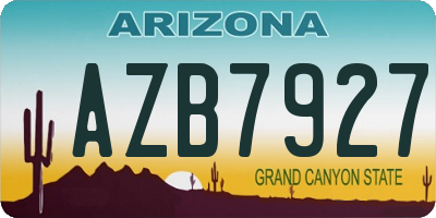 AZ license plate AZB7927