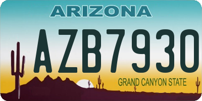 AZ license plate AZB7930