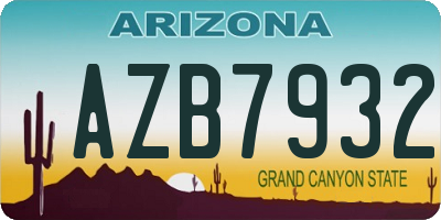 AZ license plate AZB7932