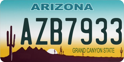 AZ license plate AZB7933