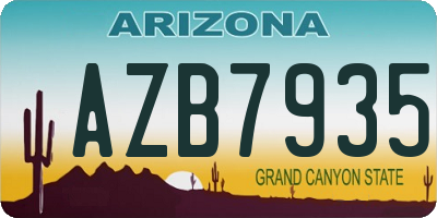 AZ license plate AZB7935