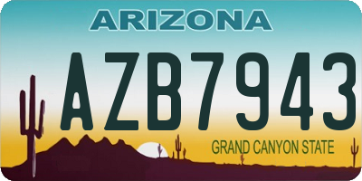 AZ license plate AZB7943