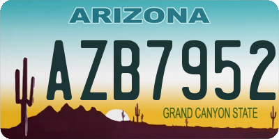AZ license plate AZB7952