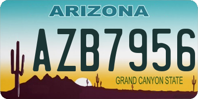 AZ license plate AZB7956