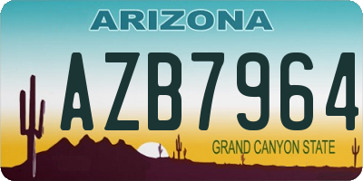 AZ license plate AZB7964