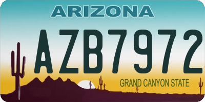 AZ license plate AZB7972