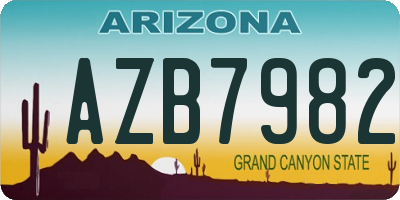 AZ license plate AZB7982